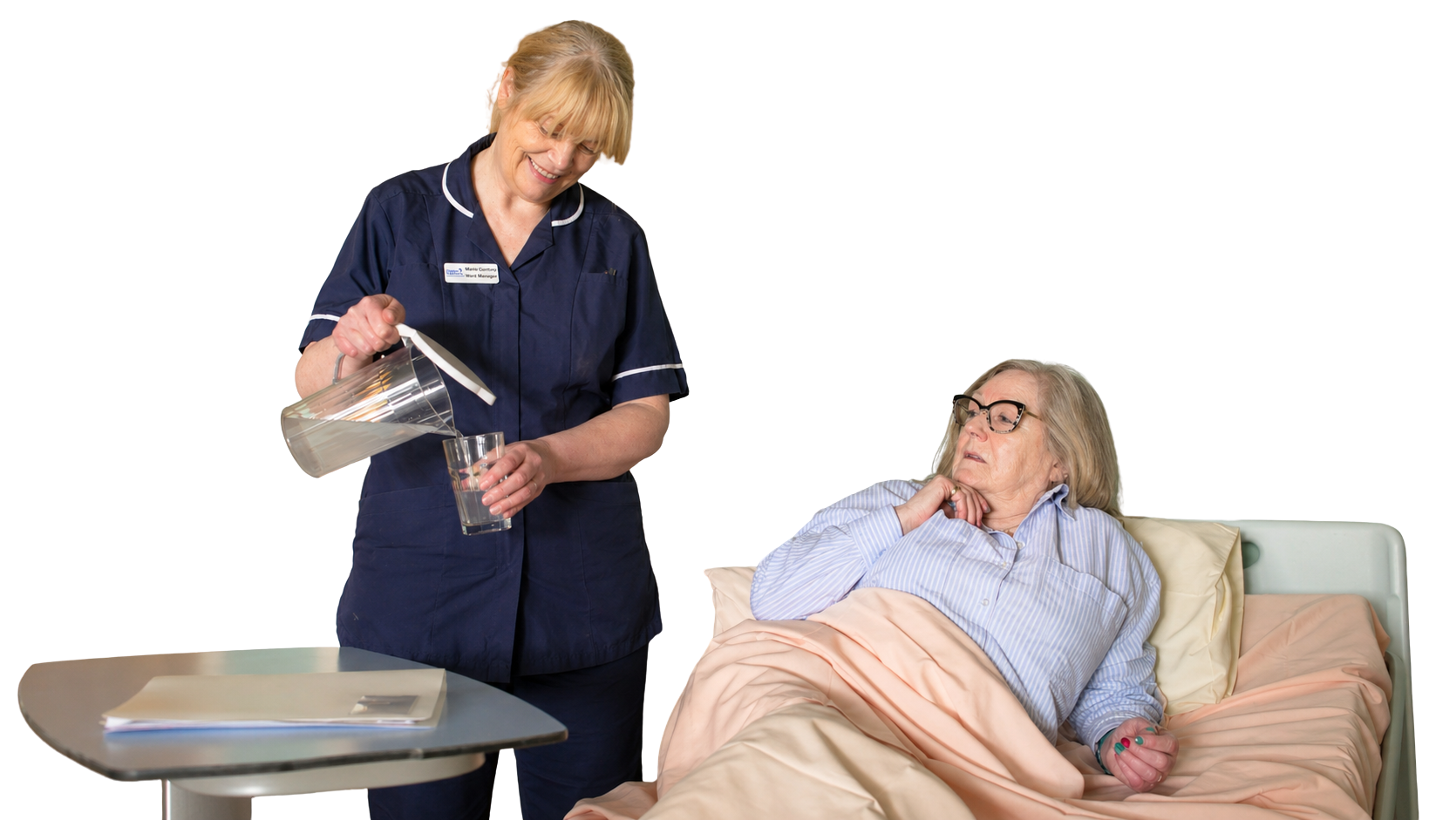 A Foyle Hospice nurse caring warmly for a patient in our community