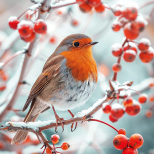 Photographic Robin - Christmas Card