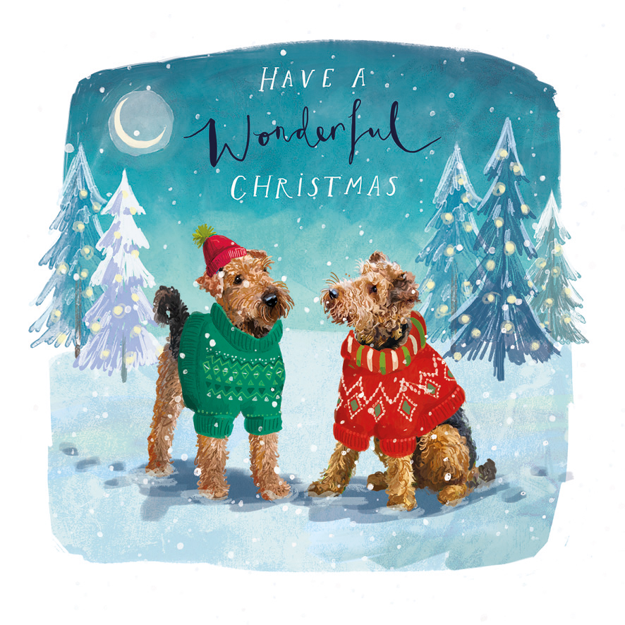 Airedale Pals - Christmas Card